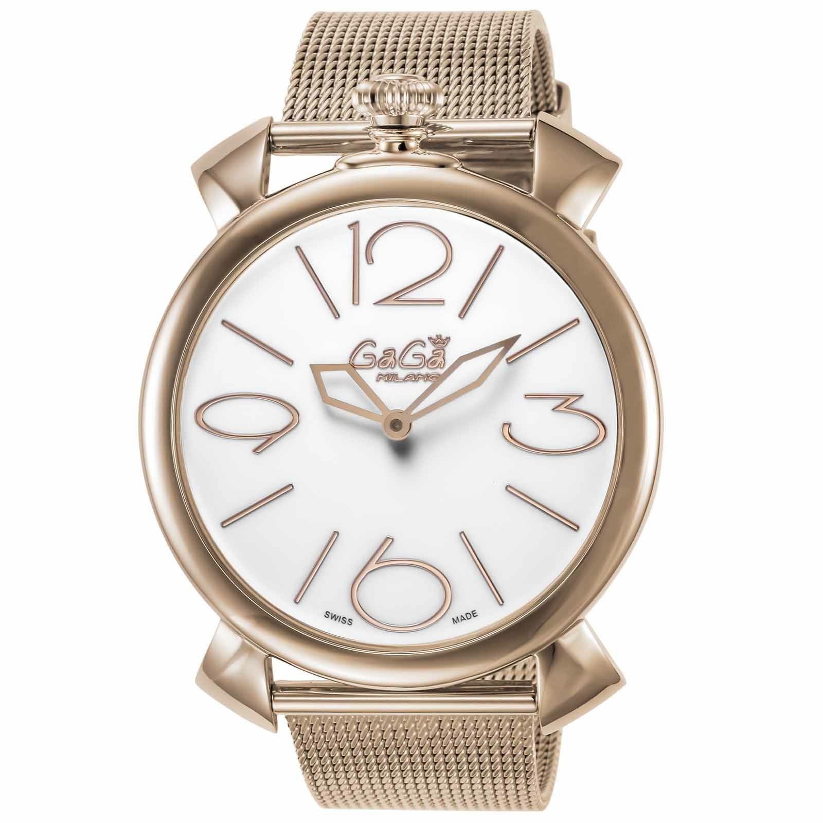 メンズ GaGa MILANO ガガミラノ マヌアーレスリム46mm ローズソレイユ
