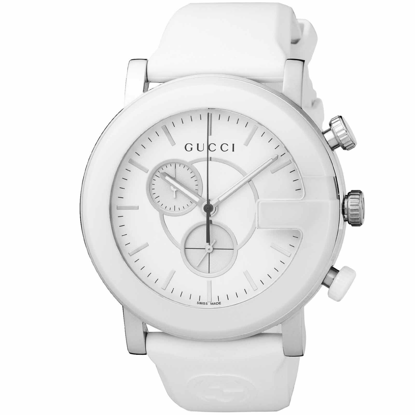 GUCCI クロノグラフ時計 ホワイトレザー G クロノ / YA101346 |Gクロノ | 海外ブランド腕時計通販 U-collection