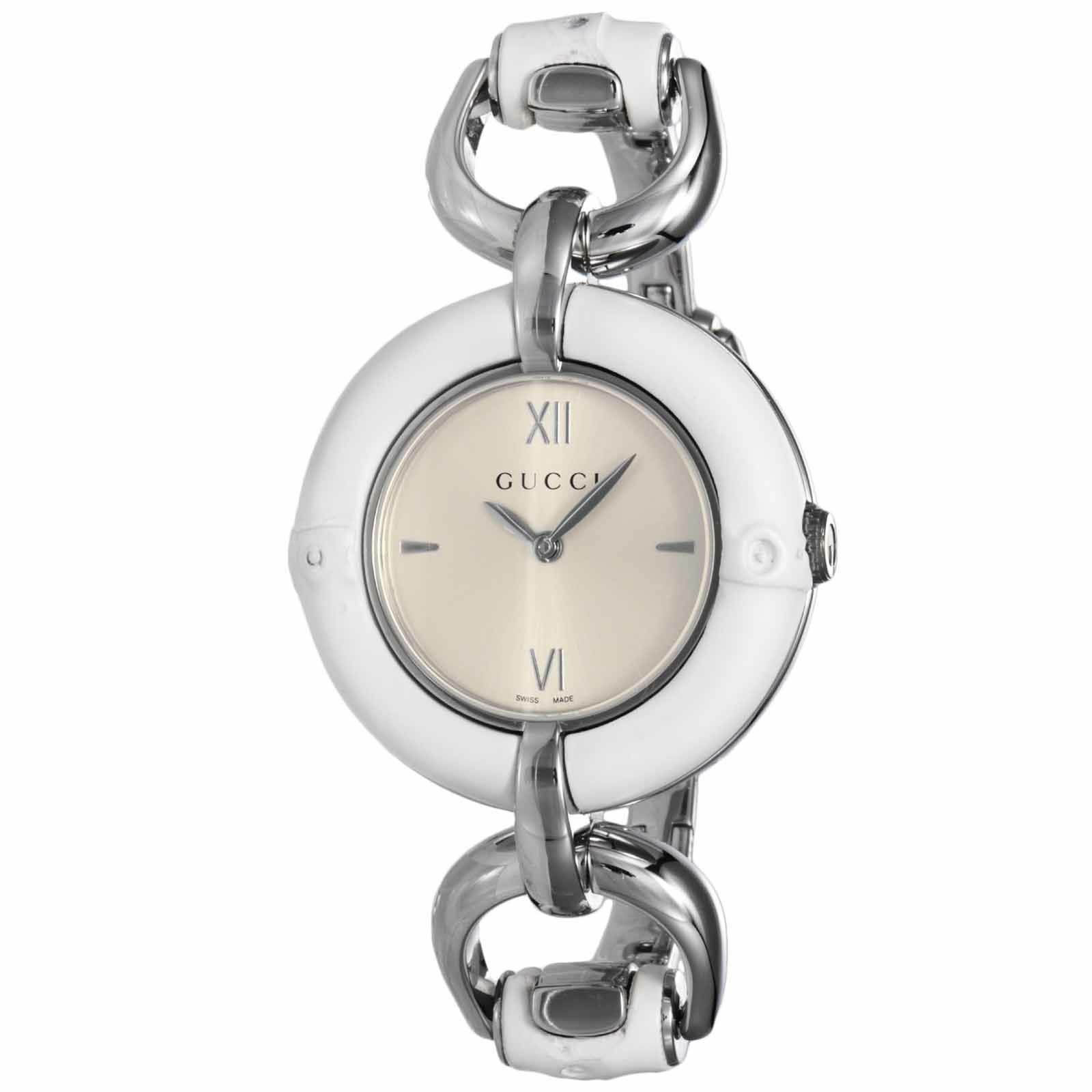 GUCCI 時計 バンブー Vintage Gucci Bamboo Dial Watch, Stainless Steel Bangle, Swiss