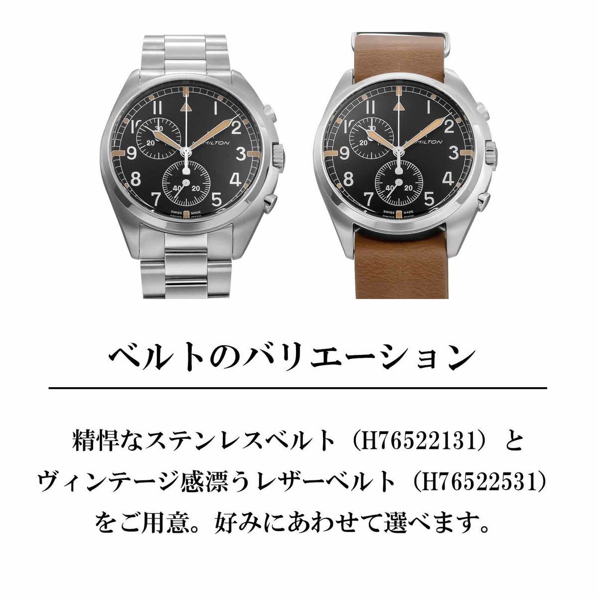 HAMILTON ハミルトン Three Hands Retro Silver head / H76522531
